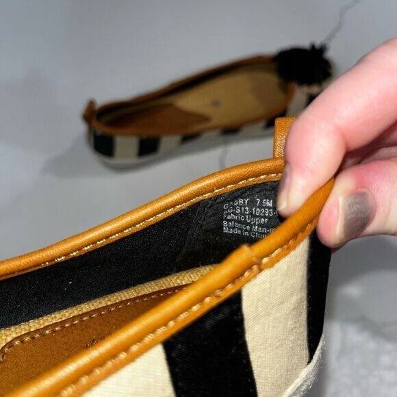 Kim Rogers Black and White Espadrilles with Striped Pattern Size 7.5 - Picture 9 of 13